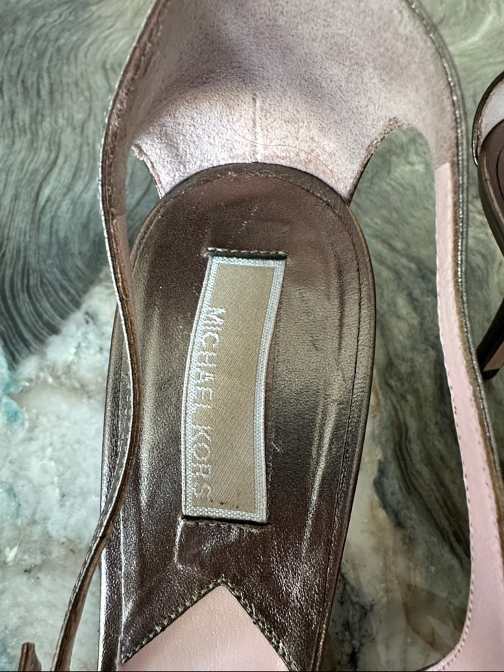 Michael Kors Metallic Pointed-Toe Mary Jane Heels - Bronze size 8.5 - Picture 2 of 5